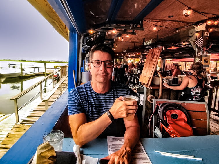 Summer evening, cooling off on the bayside with Steve LaCroix.