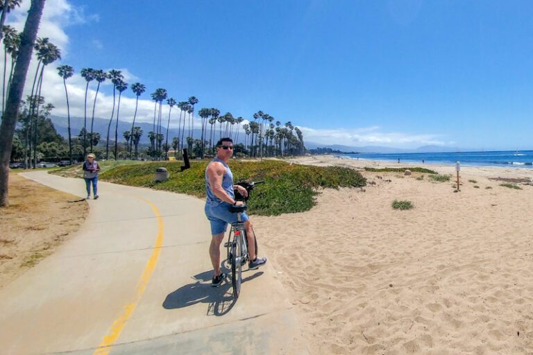 Out and about soaking up nature in America’s Riviera, here at East Beach on one of many bike paths.
