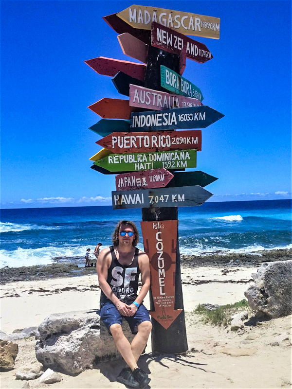 Chris Ludgate on Punta Sur, Cozumel adventure.
