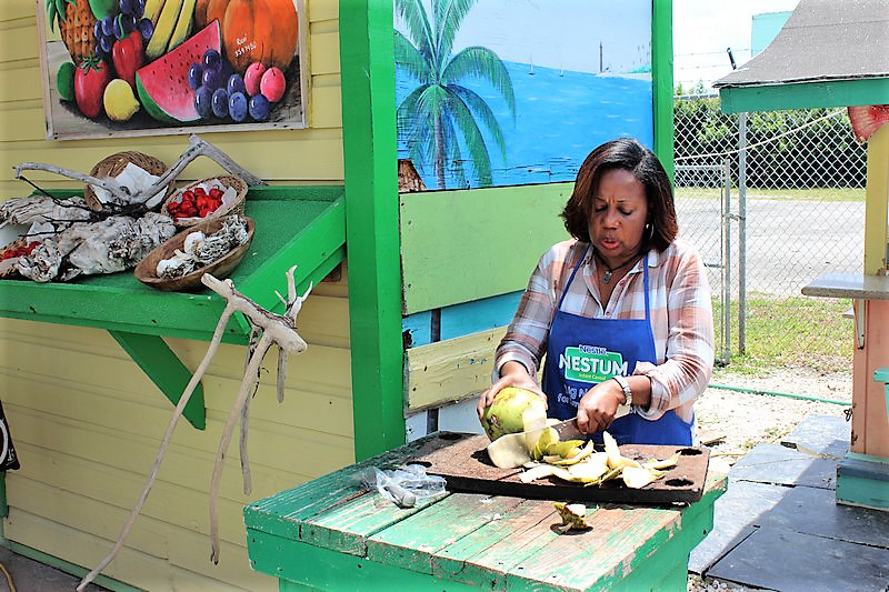 Coconuts are always on the menu in the Bahamas.