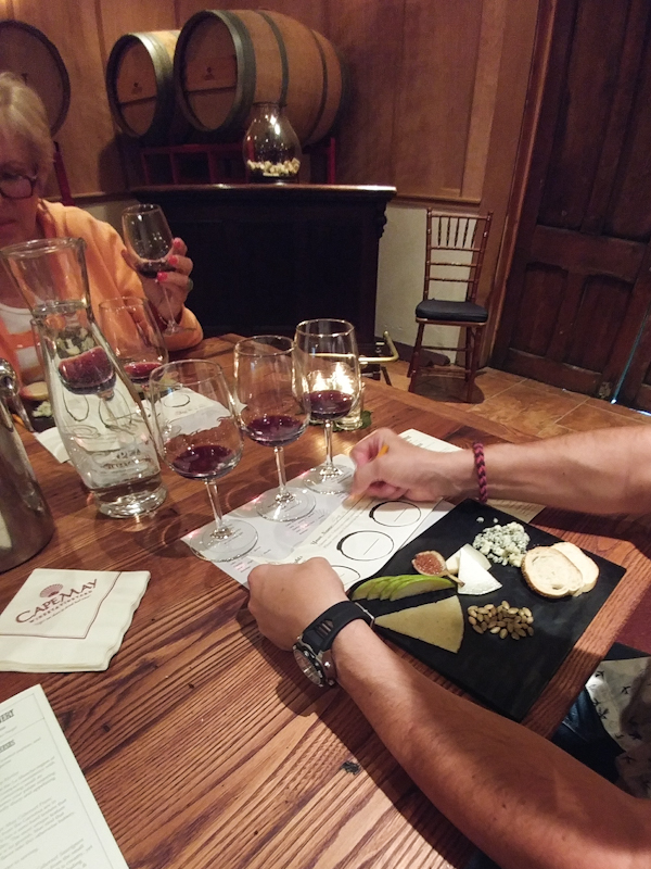 Steve takes notes while learning to create his own blends at Cape May Winery.