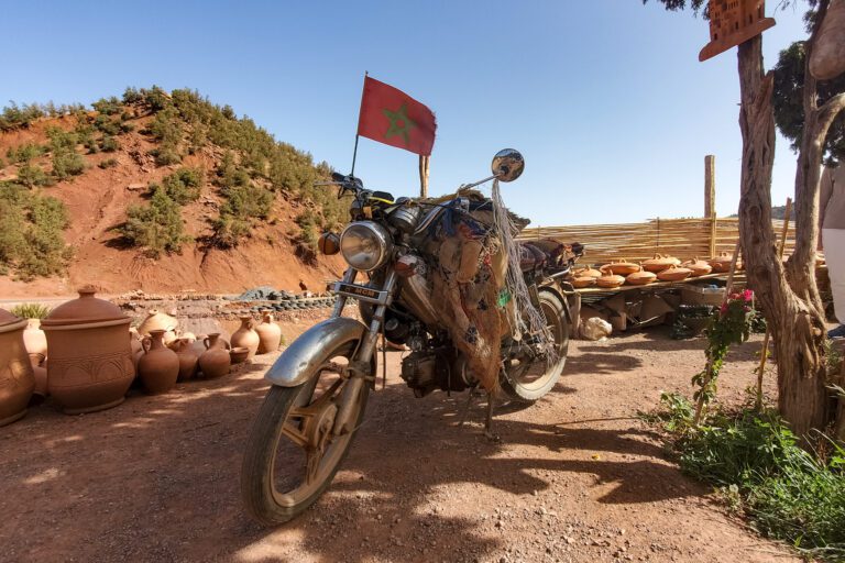 Adventure on the red dirt roads in the rural mountains on Morocco. C Ludgate copyright