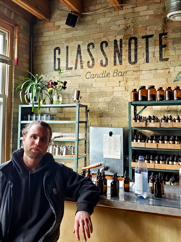 Kevin Goudzwaard, Founder of Glassnote Candle Bar, Milwaukee.