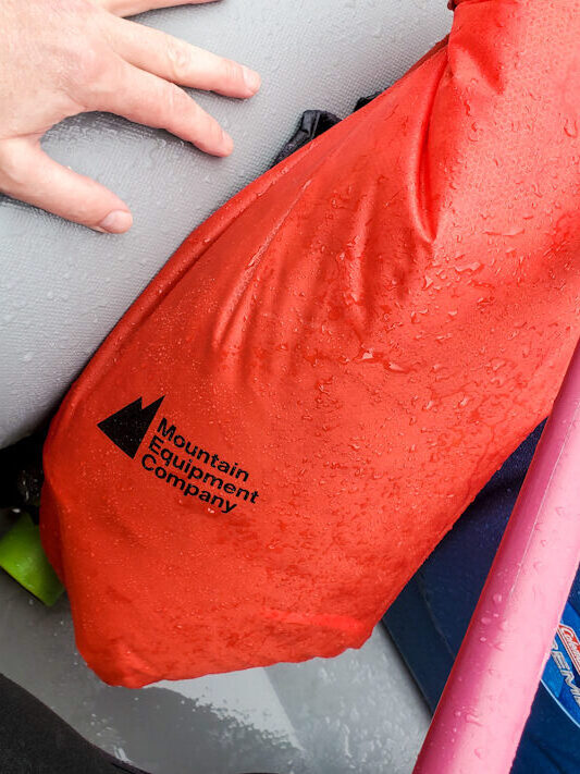 Mountain Equipment Company Nano dry bag for whitewater rafting. Christopher Ludgate