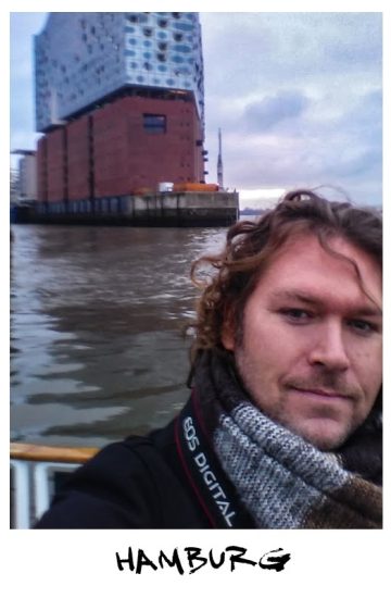 Christopher Ludgate on the Elbe in Hamburg.